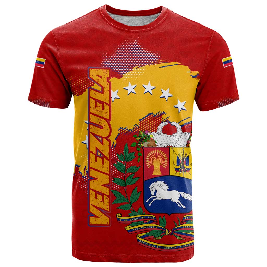 Venezuela T-Shirt with National Coat of Arms Flag Map Spirit Graphic Tee