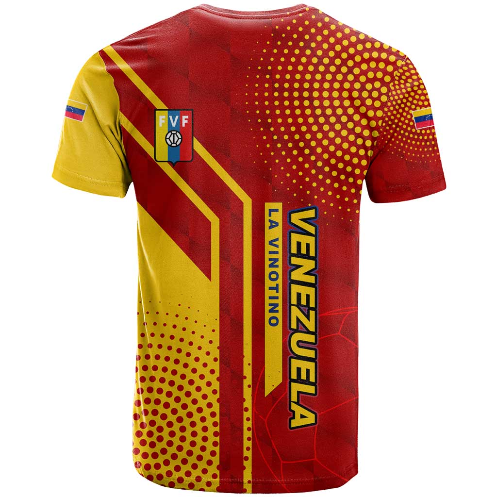Venezuela T-Shirt with La Vinotinto Football Federation Red Yellow Spirit Graphic Tee