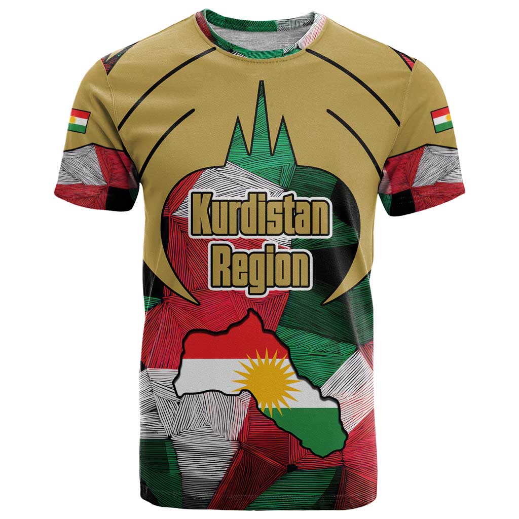 Kurdistan Region Iraq T-Shirt Eagle Emblem Red Green Black Graphic Tee