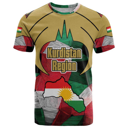 Kurdistan Region Iraq T-Shirt Eagle Emblem Red Green Black Graphic Tee