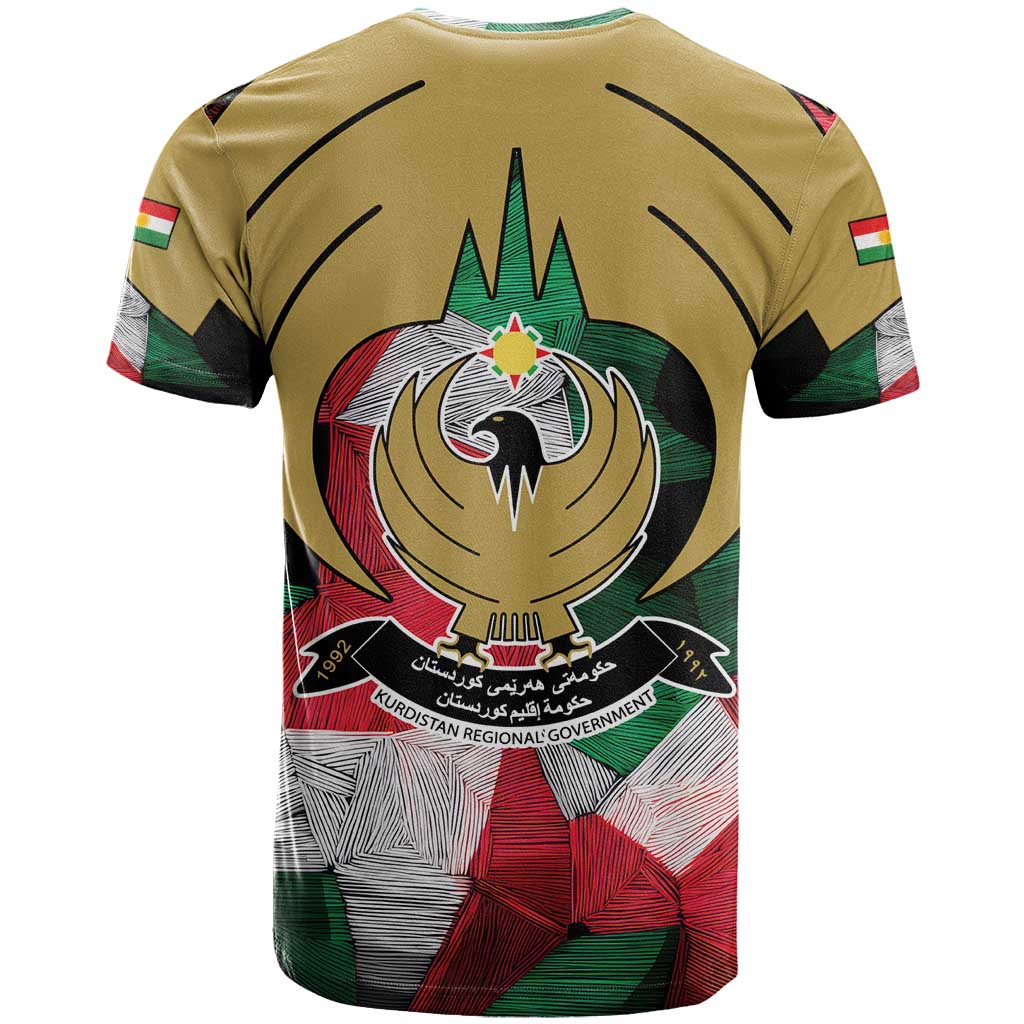 Kurdistan Region Iraq T-Shirt Eagle Emblem Red Green Black Graphic Tee