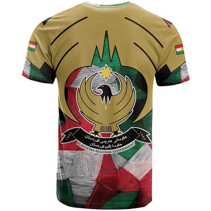 Kurdistan Region Iraq T-Shirt Eagle Emblem Red Green Black Graphic Tee