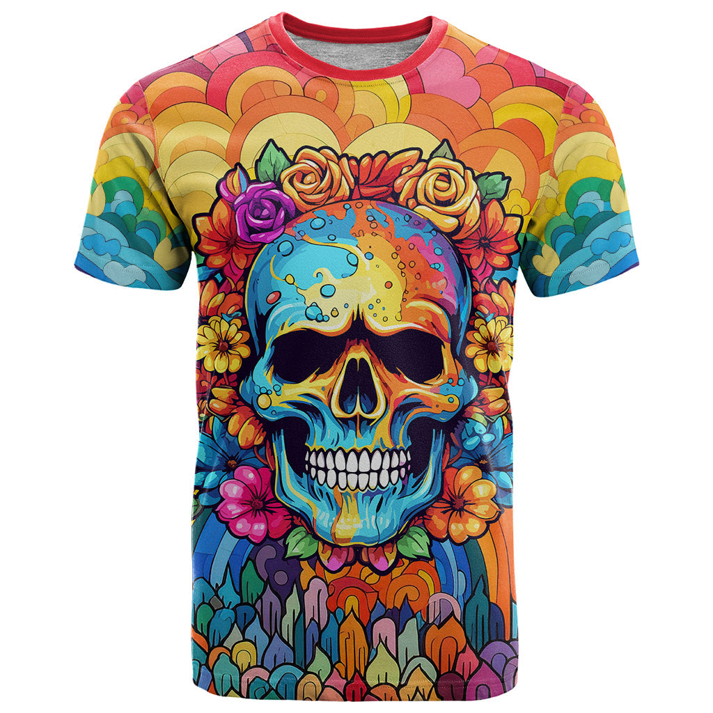Floral Skull T-Shirt I'm Blunt because god rolled me that way Graphic Tee
