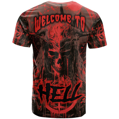 Demon Skull T-Shirt Welcome to Hell Graphic Tee