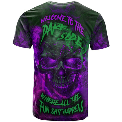 Horor Skull T-Shirt Welcome to the Dark side Graphic Tee