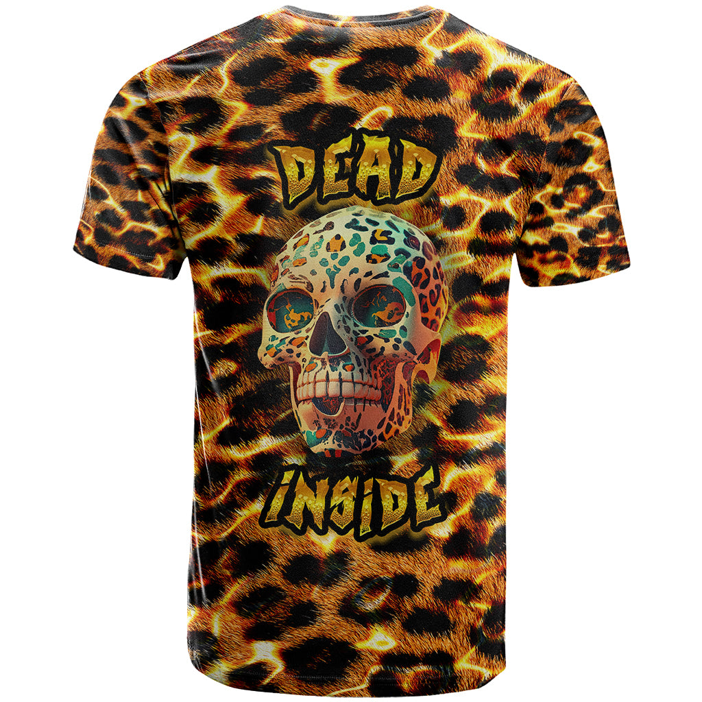 Leopard Skull T-Shirt Dead Inside Graphic Tee