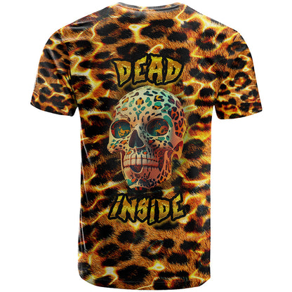 Leopard Skull T-Shirt Dead Inside Graphic Tee