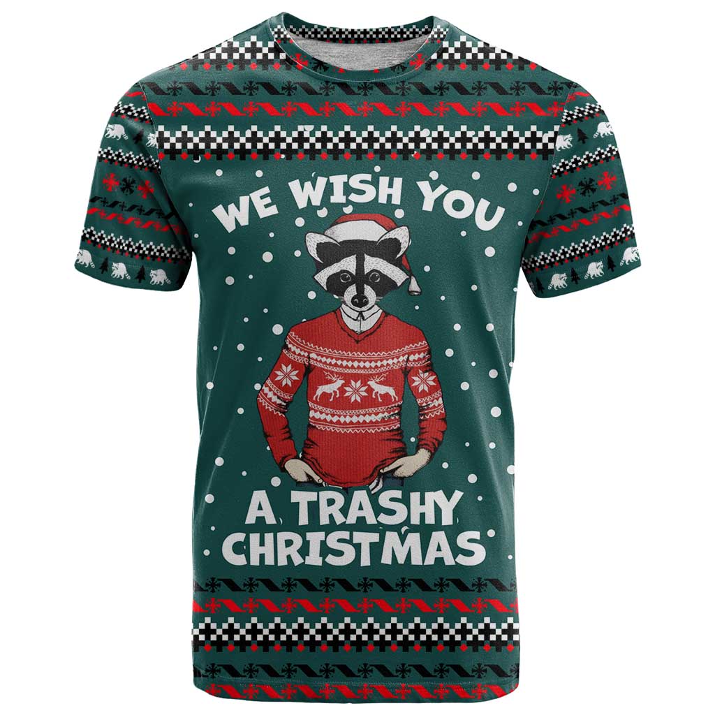 A Trashy Christmas T-Shirt Xmas Holiday Patterns Graphic Tee