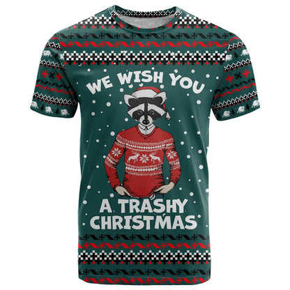 A Trashy Christmas T-Shirt Xmas Holiday Patterns Graphic Tee
