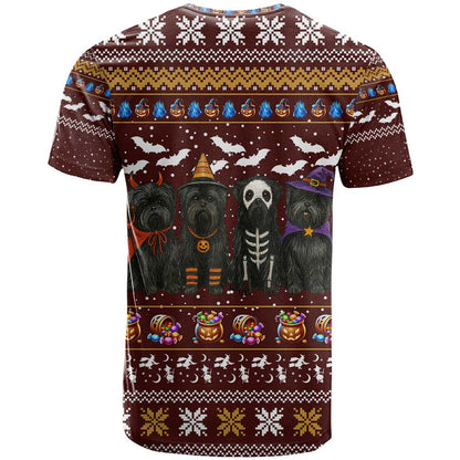 Affenpinscher Dog Halloween Christmas T-Shirt Xmas Holiday Patterns Graphic Tee
