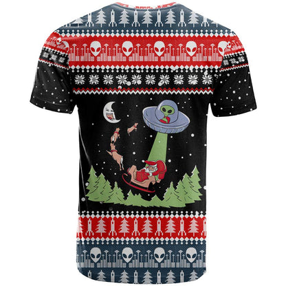 Alien Christmas T-Shirt Xmas Holiday Patterns Graphic Tee