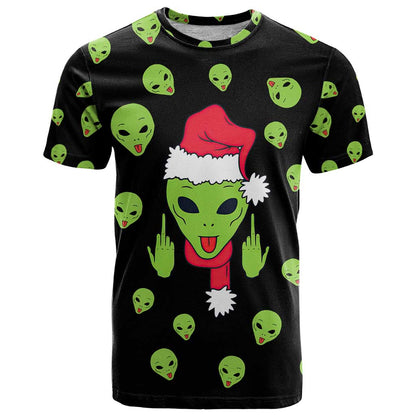 Alien Christmas T-Shirt Xmas Holiday Patterns Graphic Tee