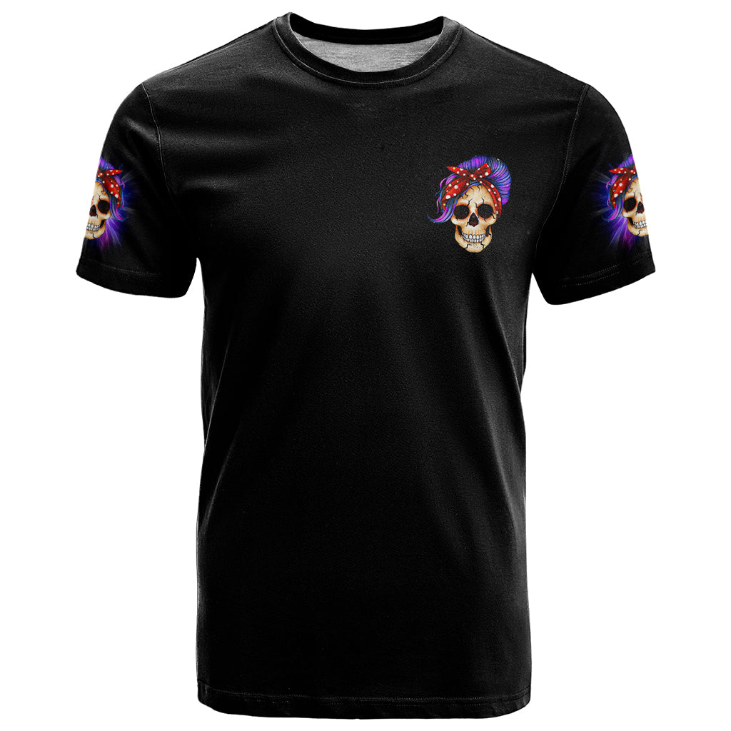But Did You Die Mom Life Purple Messy Bun T-Shirt Graphic Tee