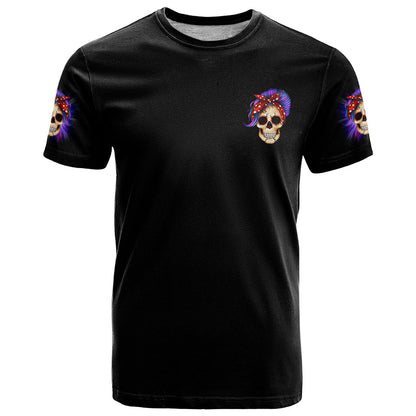 But Did You Die Mom Life Purple Messy Bun T-Shirt Graphic Tee