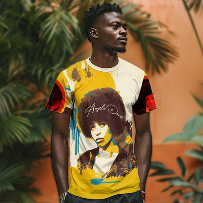 Angela Davis T-Shirt Bold Pop Art Style Freedom Is a Constant Struggle Quote Civil Rights Activist Graphic Tee