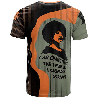 Angela Davis T-Shirt Retro Graphic Design I Am Changing the Things I Cannot Accept Quote Civil Rights Empowerment Tribute Graphic Tee