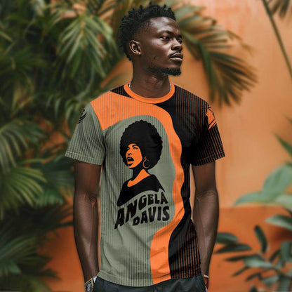 Angela Davis T-Shirt Retro Graphic Design I Am Changing the Things I Cannot Accept Quote Civil Rights Empowerment Tribute Graphic Tee