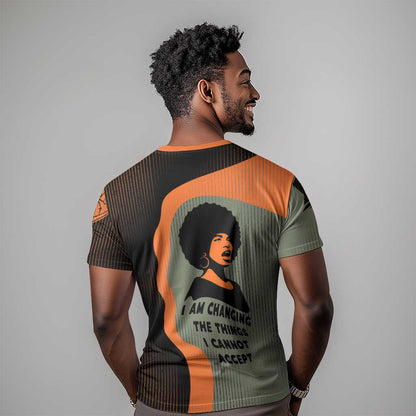 Angela Davis T-Shirt Retro Graphic Design I Am Changing the Things I Cannot Accept Quote Civil Rights Empowerment Tribute Graphic Tee