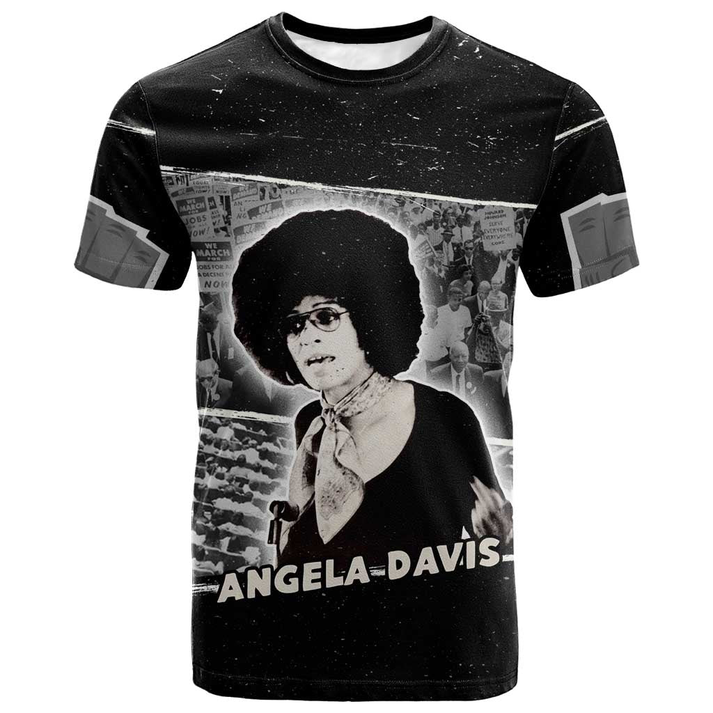 Angela Davis T-Shirt Protest Design Liberating Minds and Society Quote Civil Rights Movement Graphic Tee