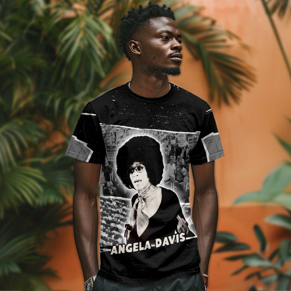 Angela Davis T-Shirt Protest Design Liberating Minds and Society Quote Civil Rights Movement Graphic Tee