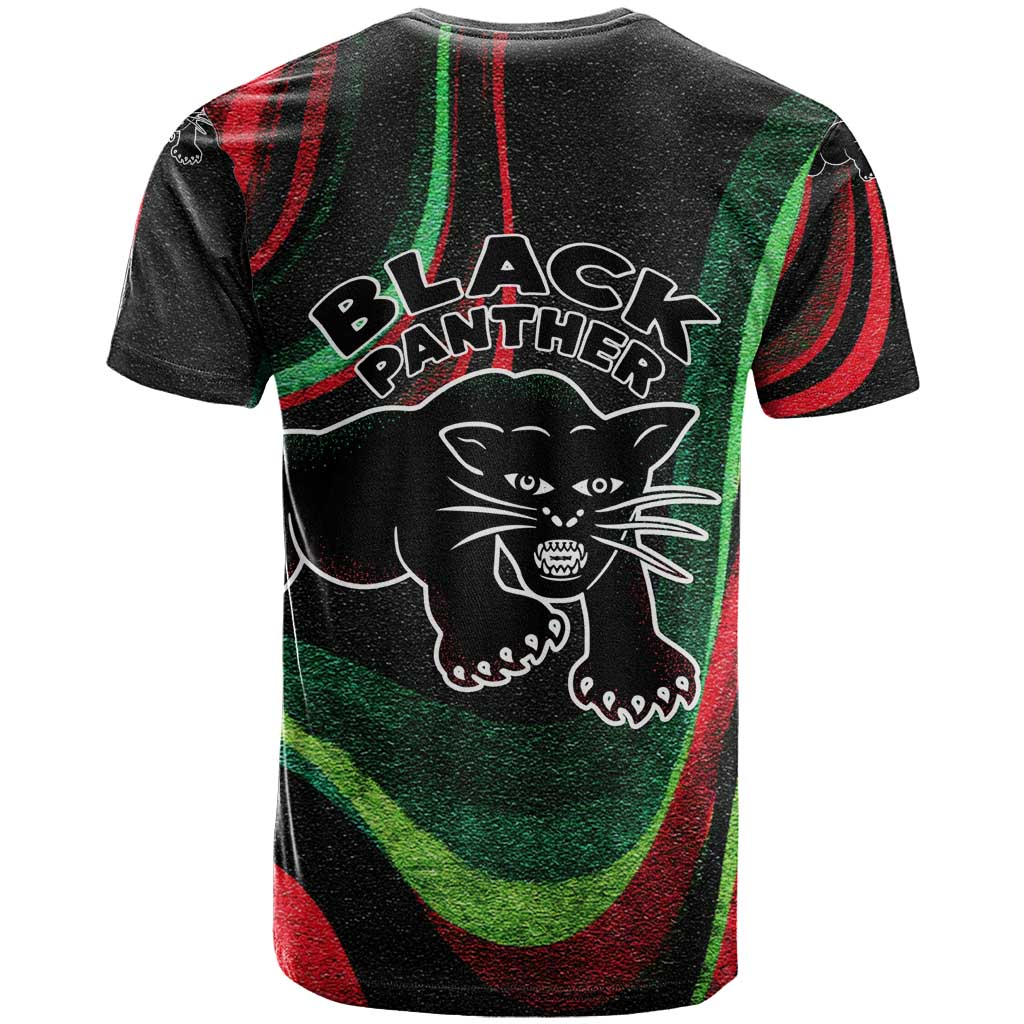 Huey P. Newton T-Shirt Swirl Design Black Panther Party Symbol Revolutionary Tribute Graphic Tee