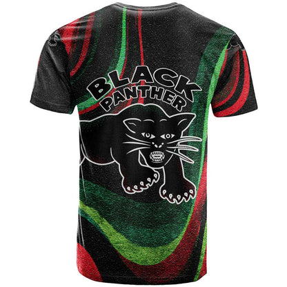 Huey P. Newton T-Shirt Swirl Design Black Panther Party Symbol Revolutionary Tribute Graphic Tee