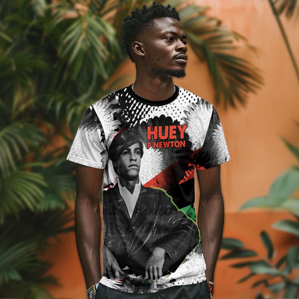 Huey P. Newton T-Shirt Revolutionary Portrait - Panther Graphic Surrender to the Revolution Quote Graphic Tee
