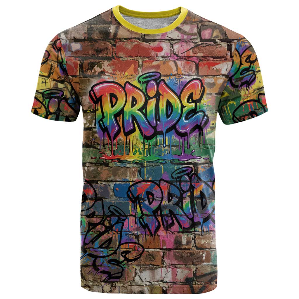 Pride Graffiti Wall T-Shirt Speak Your Truth, Embrace Your Color Graphic Tee