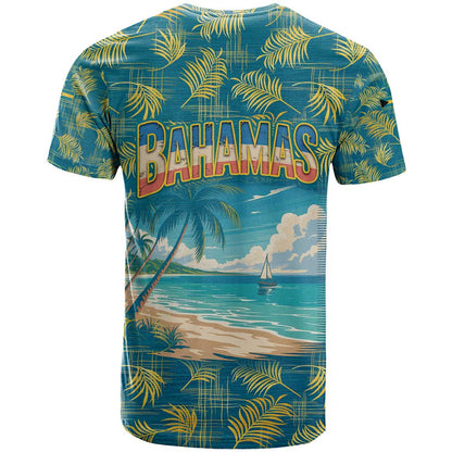 Bahamas T-Shirt with Tropical Beach Sunset Palm Tree Ocean Spirit Graphic Tee