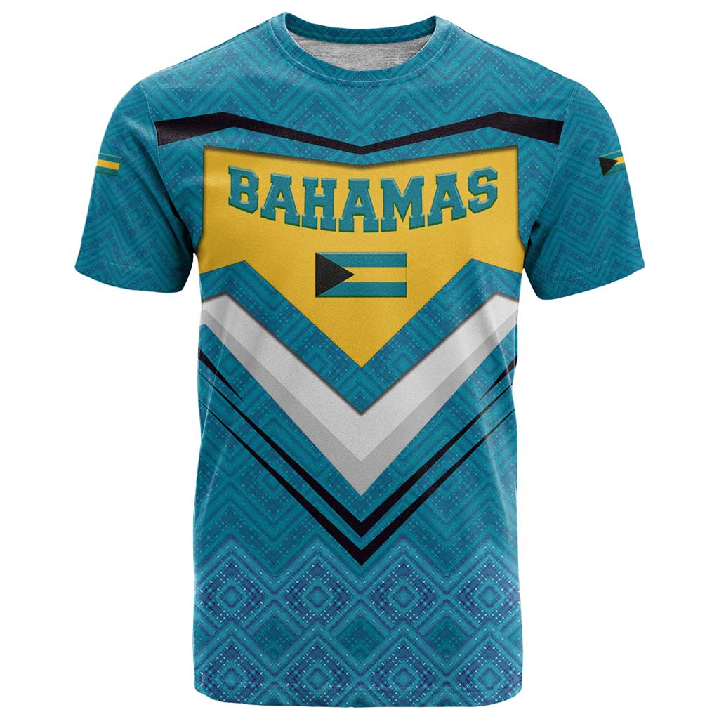Bahamas T-Shirt with Blue Marlin Fish Tribal Chevron Flag Spirit Graphic Tee