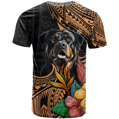 Polynesian Rottweiler T-Shirt Polynesian Pattern And Rottweiler Graphic Tee