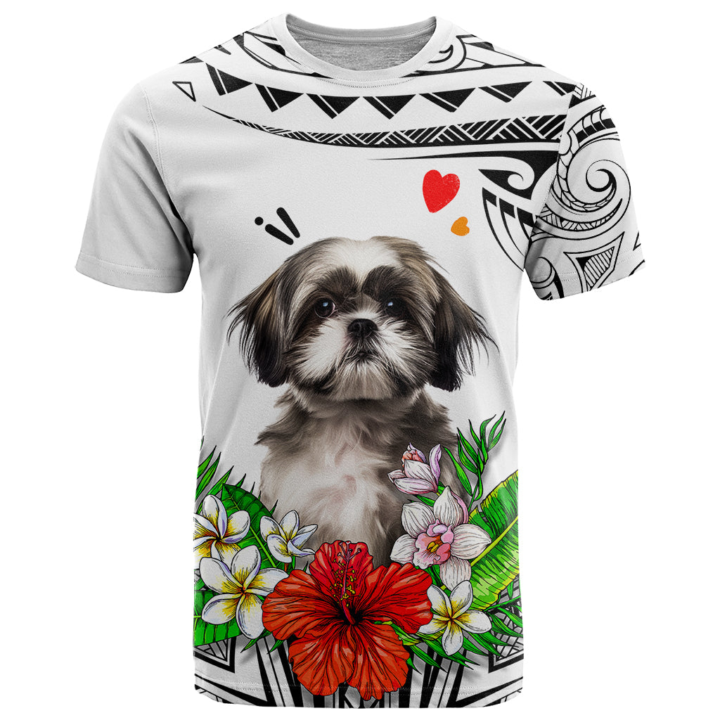 Polynesian Shih Tzu T-Shirt Polynesian Pattern And Shih Tzu Graphic Tee