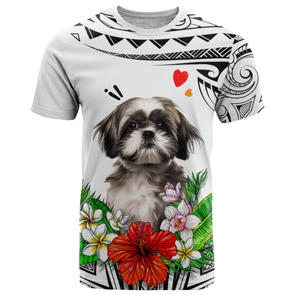Polynesian Shih Tzu T-Shirt Polynesian Pattern And Shih Tzu Graphic Tee
