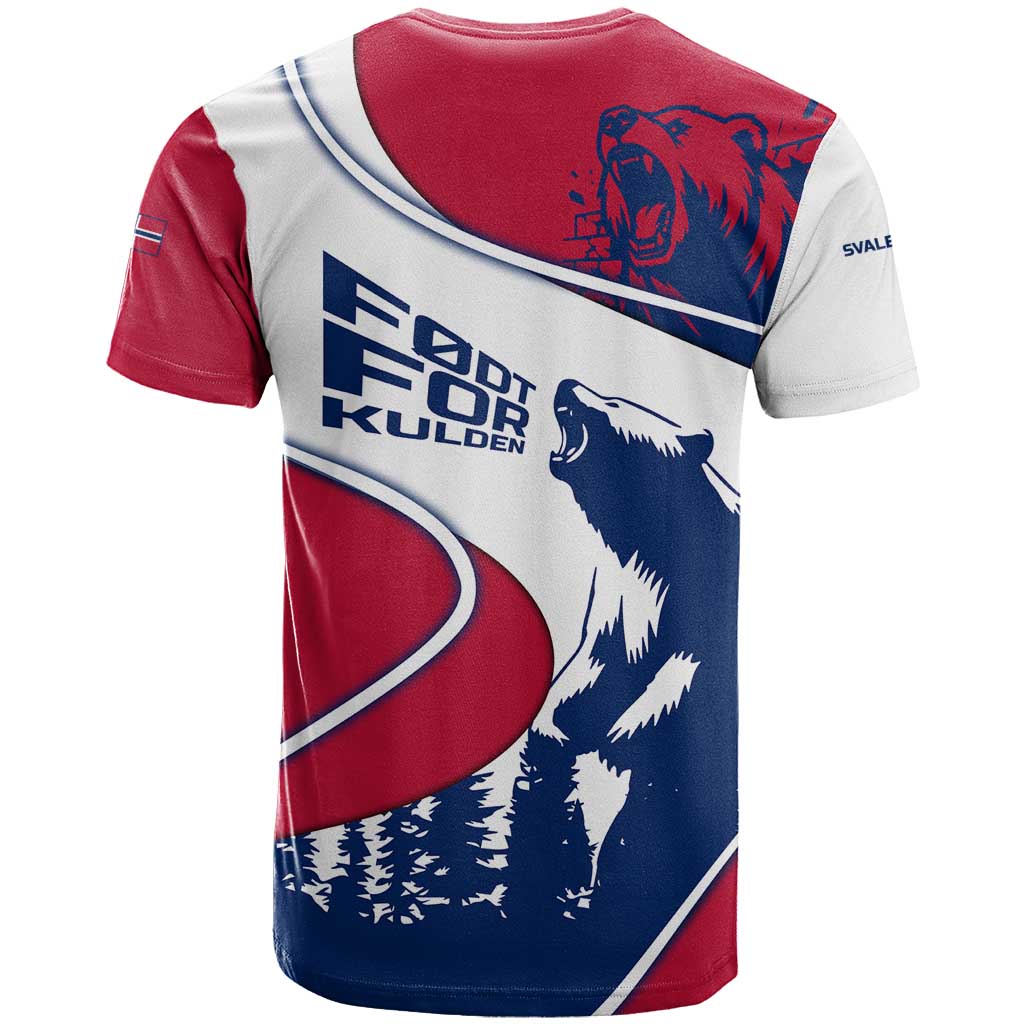 Svalbard Norway T-Shirt with Polar Bear Forest and Norwegian Flag Graphic Tee