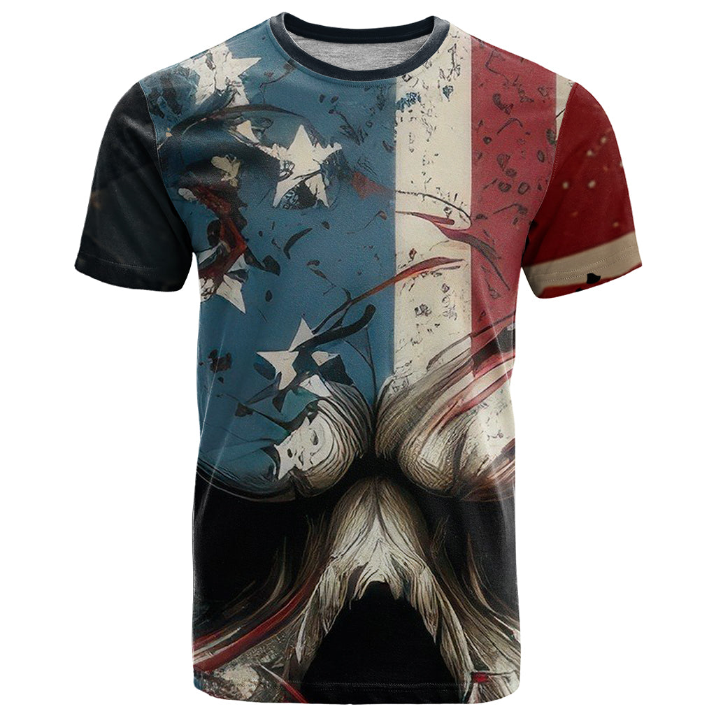 American Flag Skull T-Shirt I'm Not Anti - Social I'm Just Not User Friendly Graphic Tee