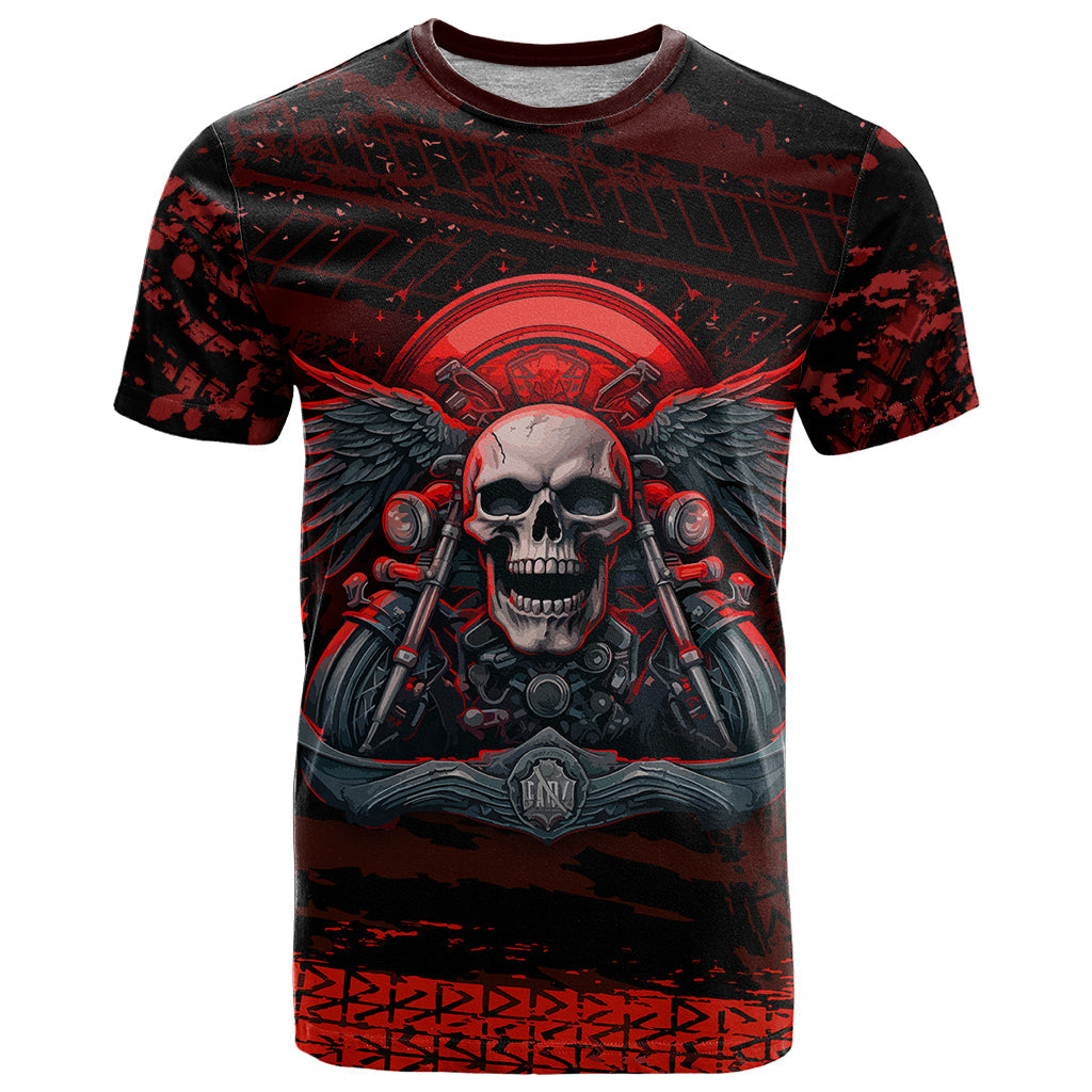 Skull Biker T-Shirt Legend Never Die Graphic Tee