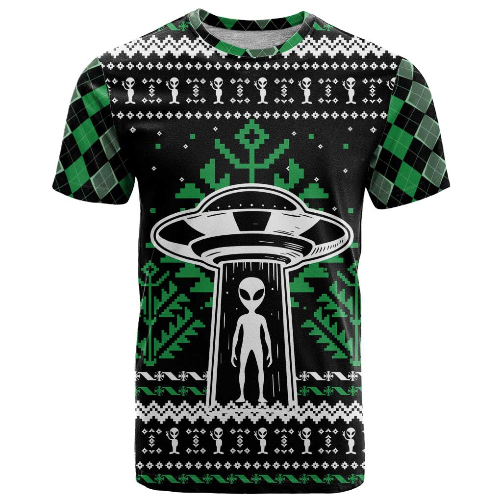 Alien Christmas T-Shirt Xmas Holiday Patterns Graphic Tee
