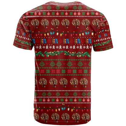 All I Want For Christmas Is Books Christmas T-Shirt Xmas Holiday Patterns Graphic Tee