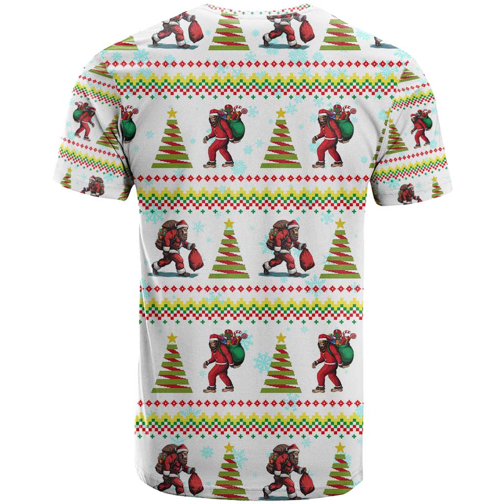 Amazing Bigfoot Christmas T-Shirt Xmas Holiday Patterns Graphic Tee