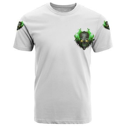 I Can't Go To Hell Fire Eyes Skull T-Shirt Graphic Tee