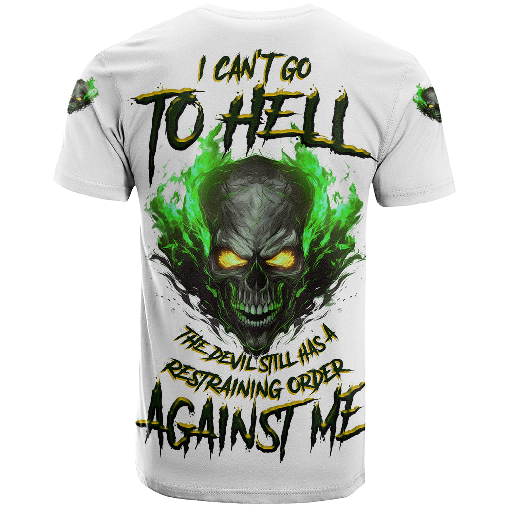 I Can't Go To Hell Fire Eyes Skull T-Shirt Graphic Tee