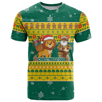 Togo Christmas T-Shirt with Santa Lion Drummer Gingerbread and National Emblem Graphic Tee