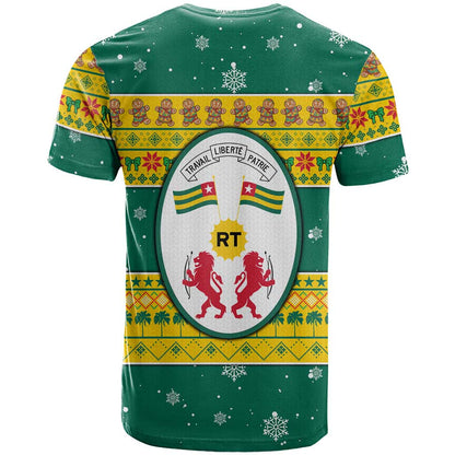 Togo Christmas T-Shirt with Santa Lion Drummer Gingerbread and National Emblem Graphic Tee