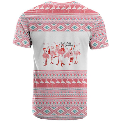 I'm Dreaming Of A Pink Christmas Flamingo Christmas Christmas T-Shirt Xmas Holiday Patterns Graphic Tee