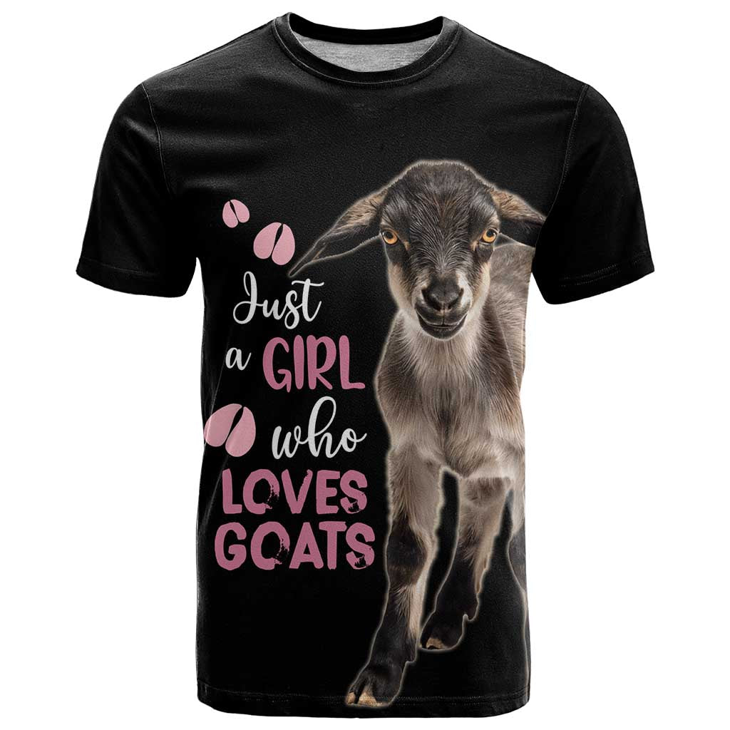 Who Loves Goat Just A Girl Christmas Trees Christmas Christmas T-Shirt Xmas Holiday Patterns Graphic Tee
