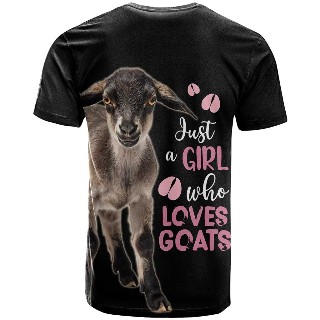 Who Loves Goat Just A Girl Christmas Trees Christmas Christmas T-Shirt Xmas Holiday Patterns Graphic Tee