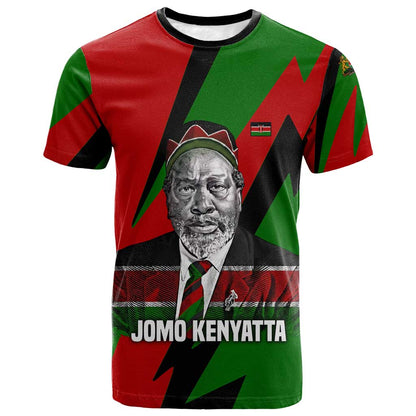 Jomo Kenyatta T-Shirt Patriotic Colors Design and Father of the Kenyan Nation Tribute Graphic Tee