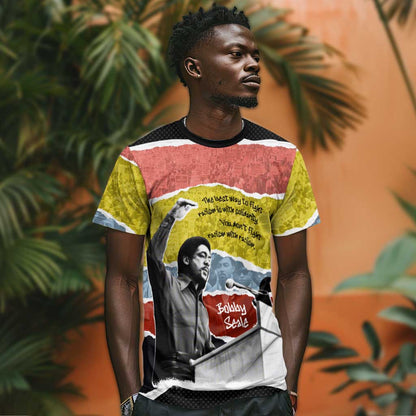 Bobby Seale T-Shirt Torn Paper Collage Design Solidarity Quote Powerful Speech Artwork Civil Rights Graphic Tee