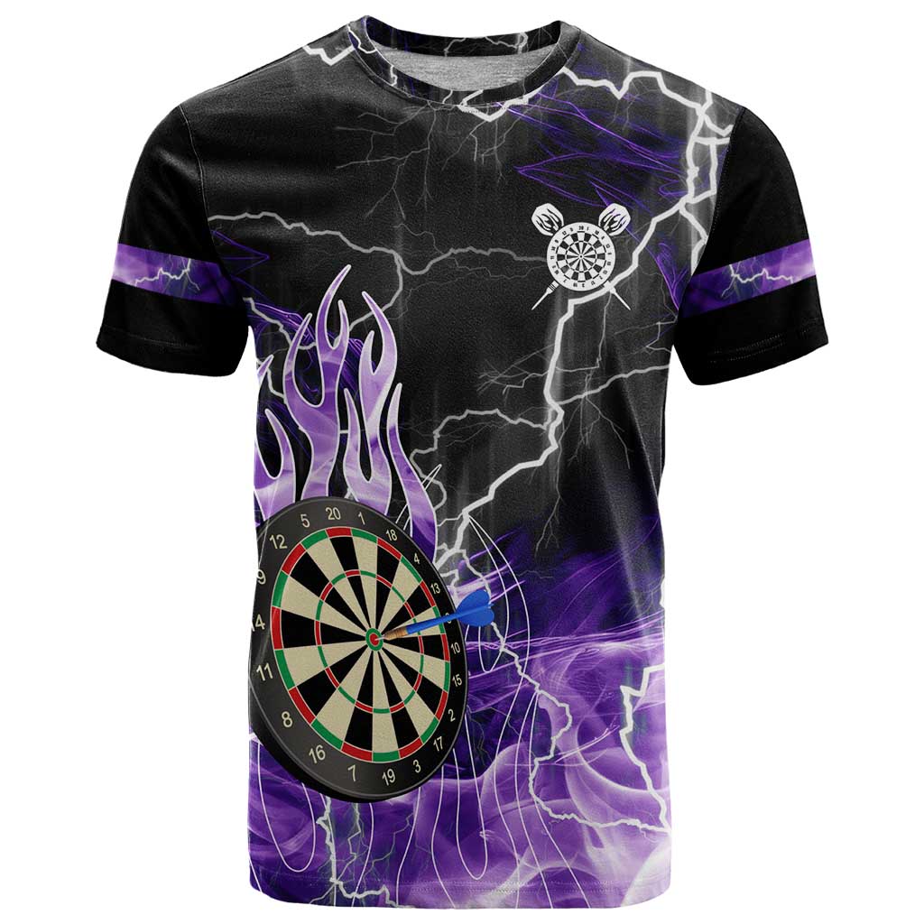 Personalized Purple Lightning Darts Board T-Shirt with Owl Graphic Graphic Tee