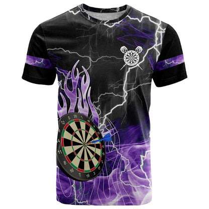Personalized Purple Lightning Darts Board T-Shirt with Owl Graphic Graphic Tee